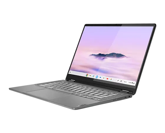 Oblique view of the Lenovo Flex 5i Chromebook Plus