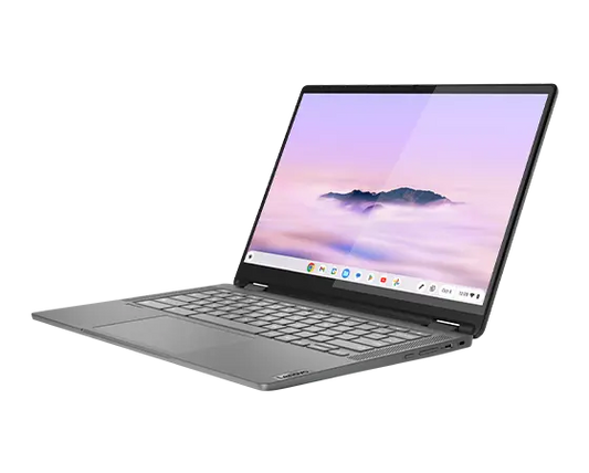 Oblique view of the Lenovo Flex 5i Chromebook Plus