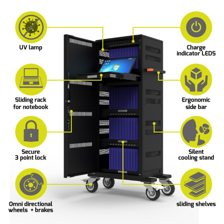 Port Charging Trolley (40 Tablets + 1 Notebook)