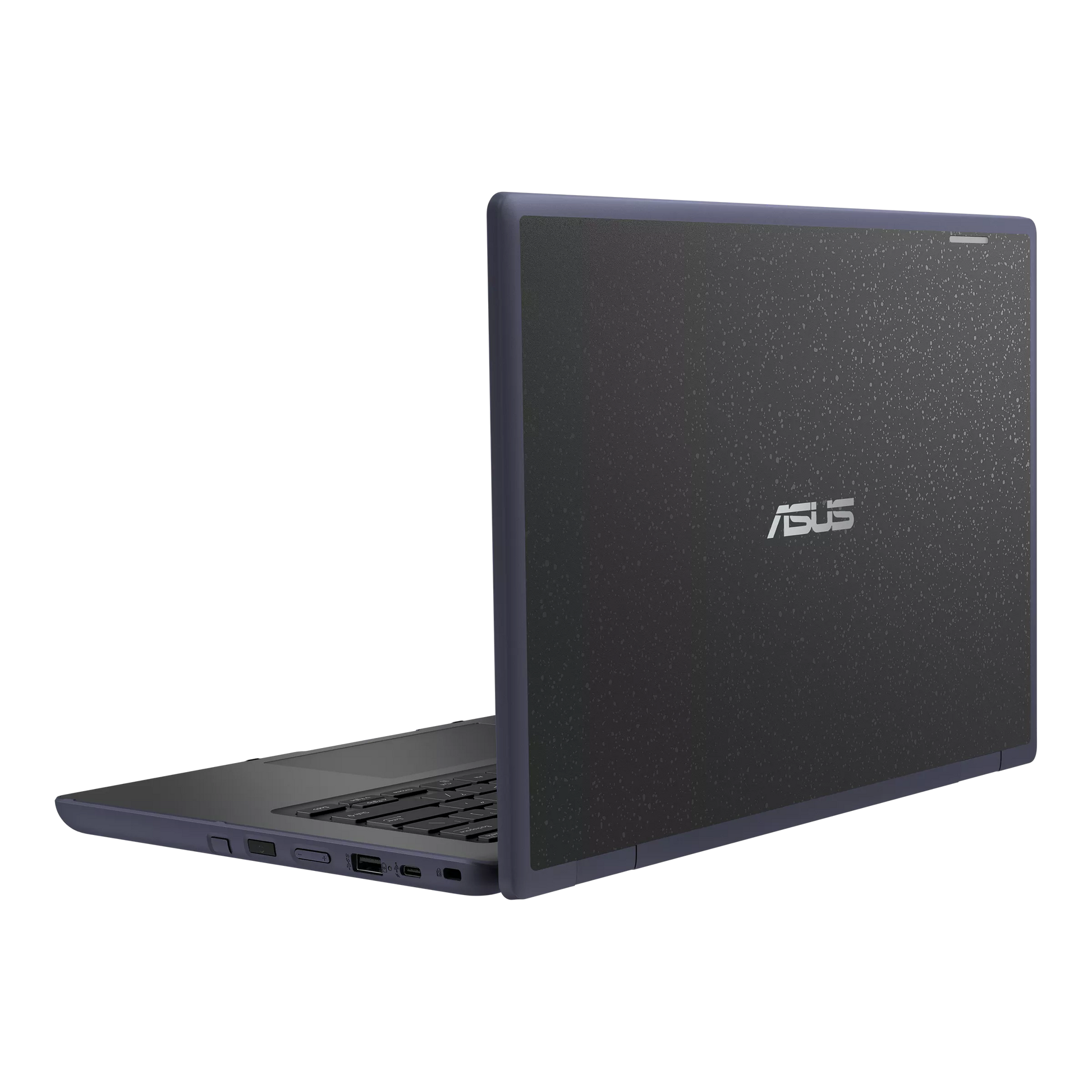 Black ASUS laptop on a white background