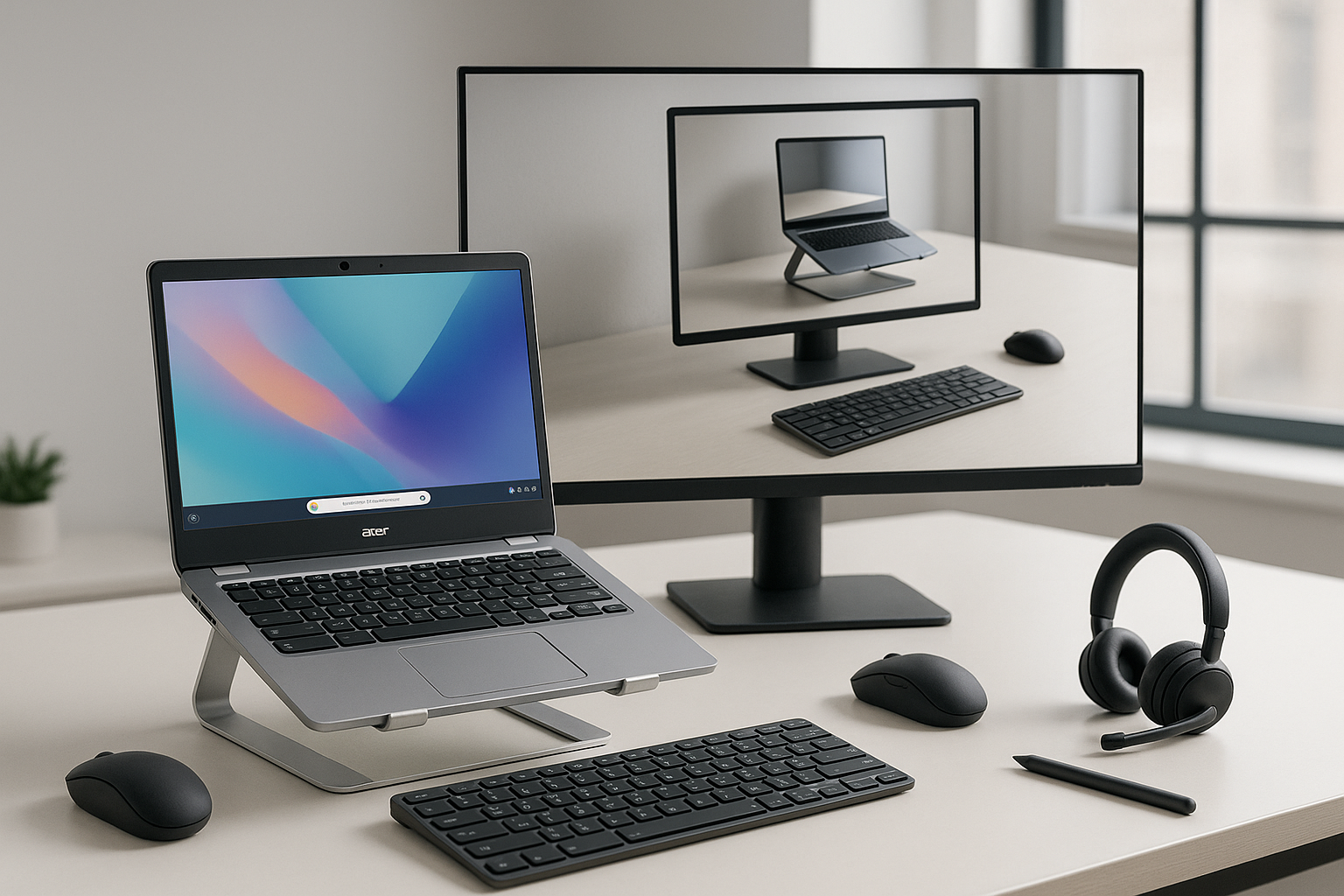 Complete Chromebook Remote Worker Workstation Bundle