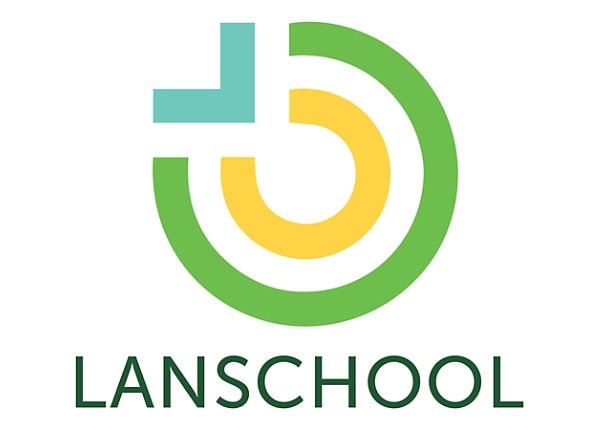 Logo of LANSCHOOL with green and yellow design on a white background